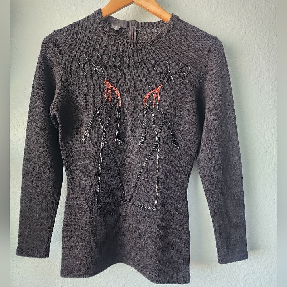 Zang Toi embellish wool sweater blouse